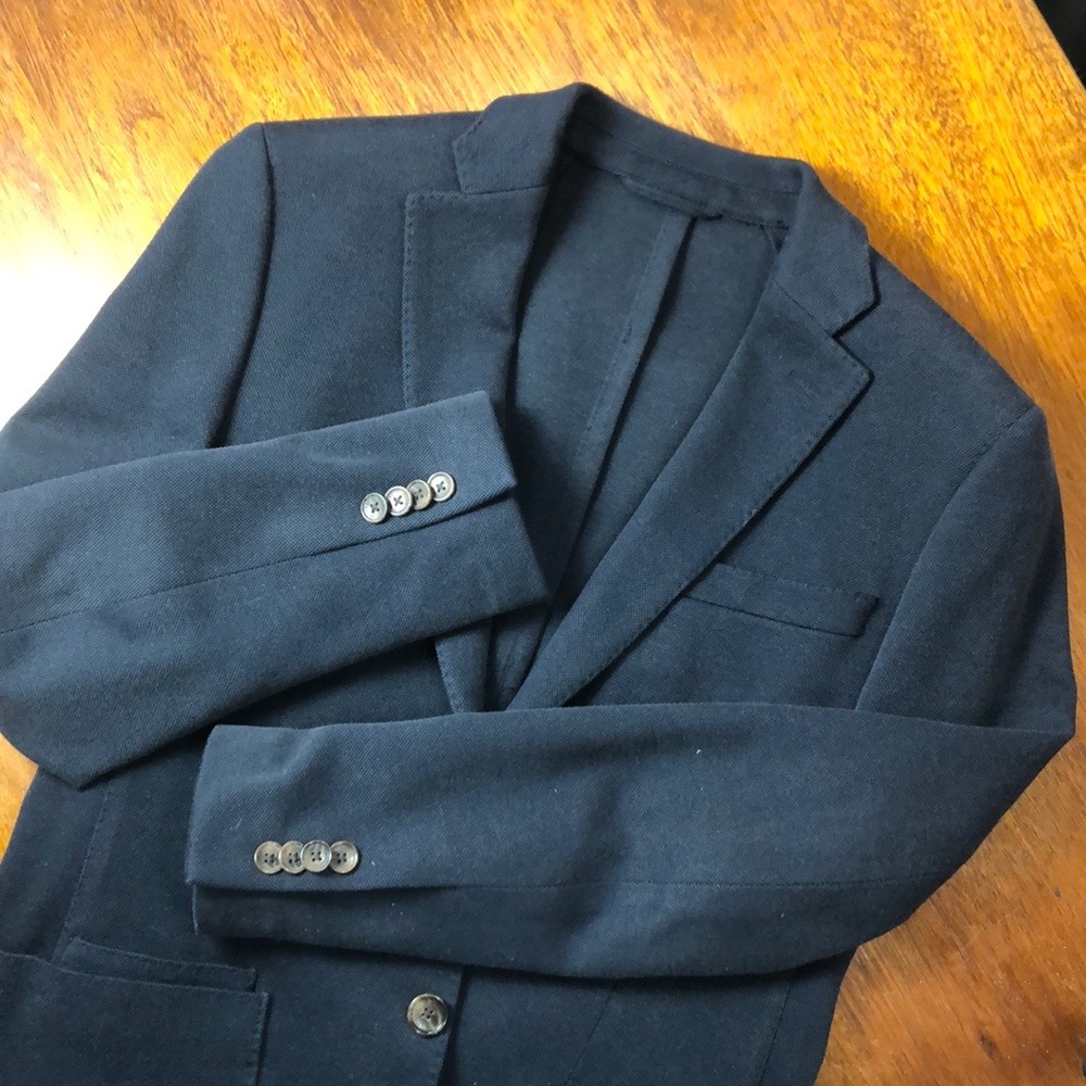 Casual knit blazer with patch pockets